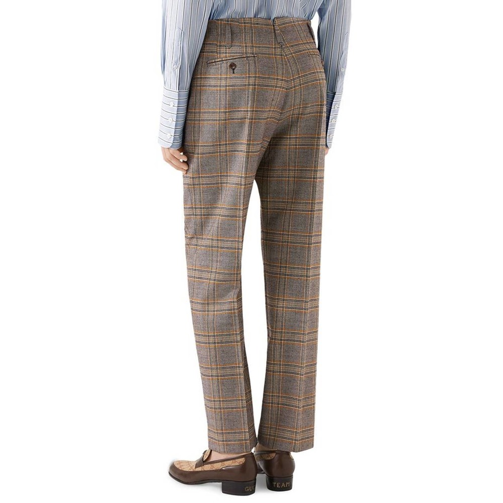 $1,280 Gucci 70’s-Check Striaght-Leg Trousers